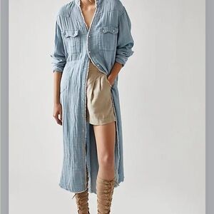 We The Free Celestial Blue Shirt Dress